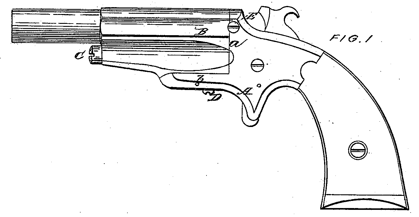 Patent drawing, U.S. Patent 103,694 (shown for Frank Wesson bicycle rifle with shoulder stock)