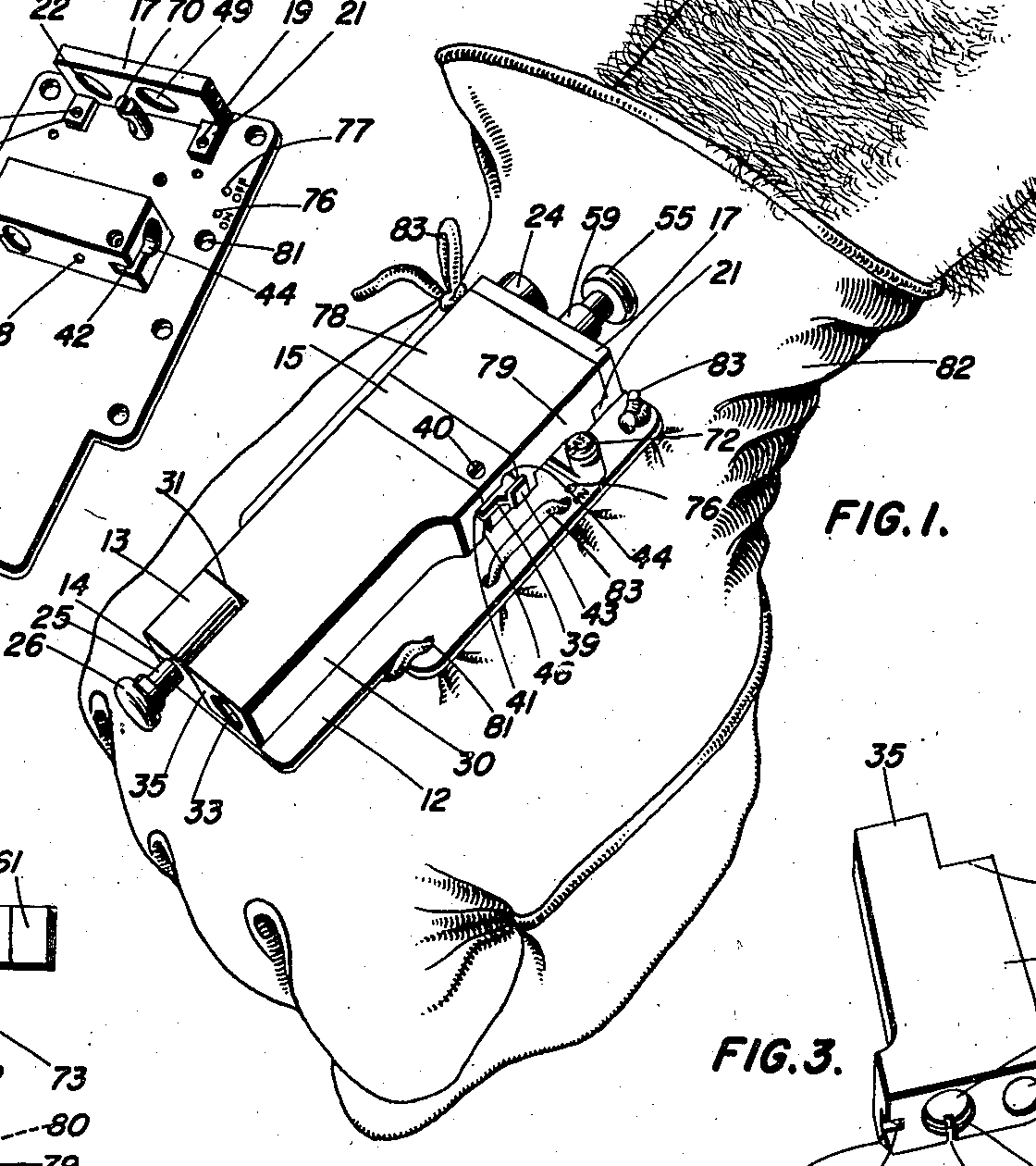 Patent drawing, U.S. Patent 2,423,448 (shown for OSS glove pistol)