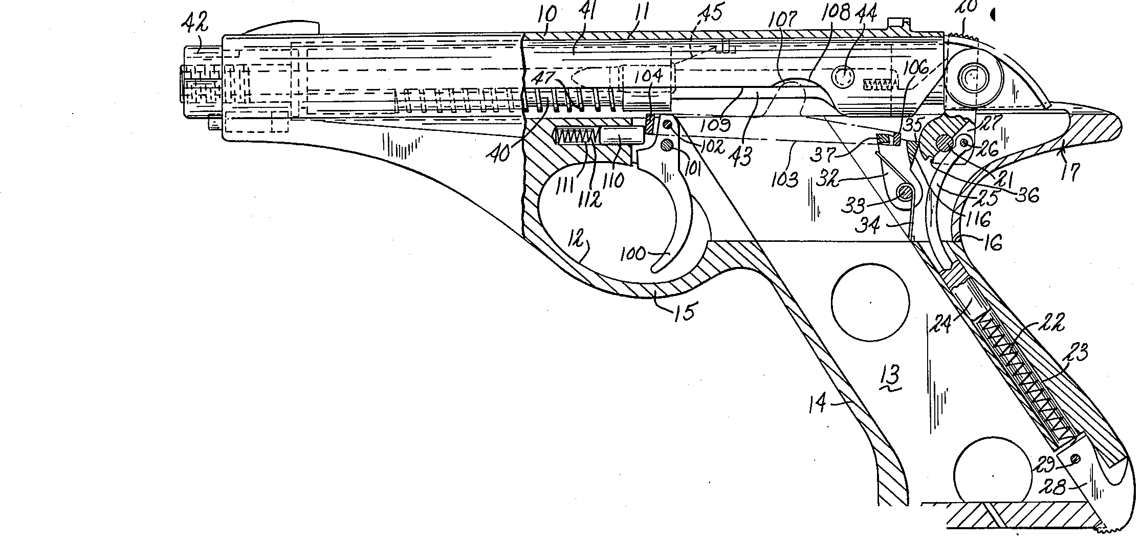 Patent drawing, U.S. Patent 3,060,810 (shown for Whitney Wolverine & Lightning)