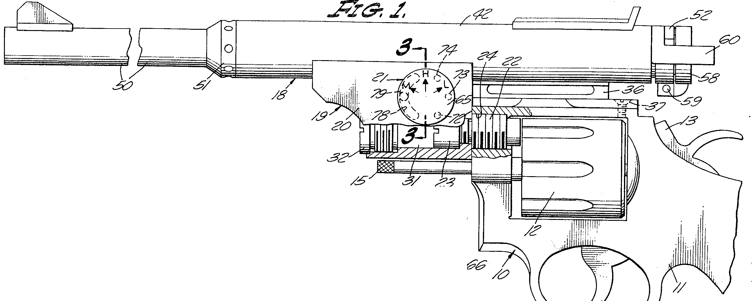 Patent drawing, U.S. Patent 3,346,981 (shown for S&W Mercox Dart Gun)